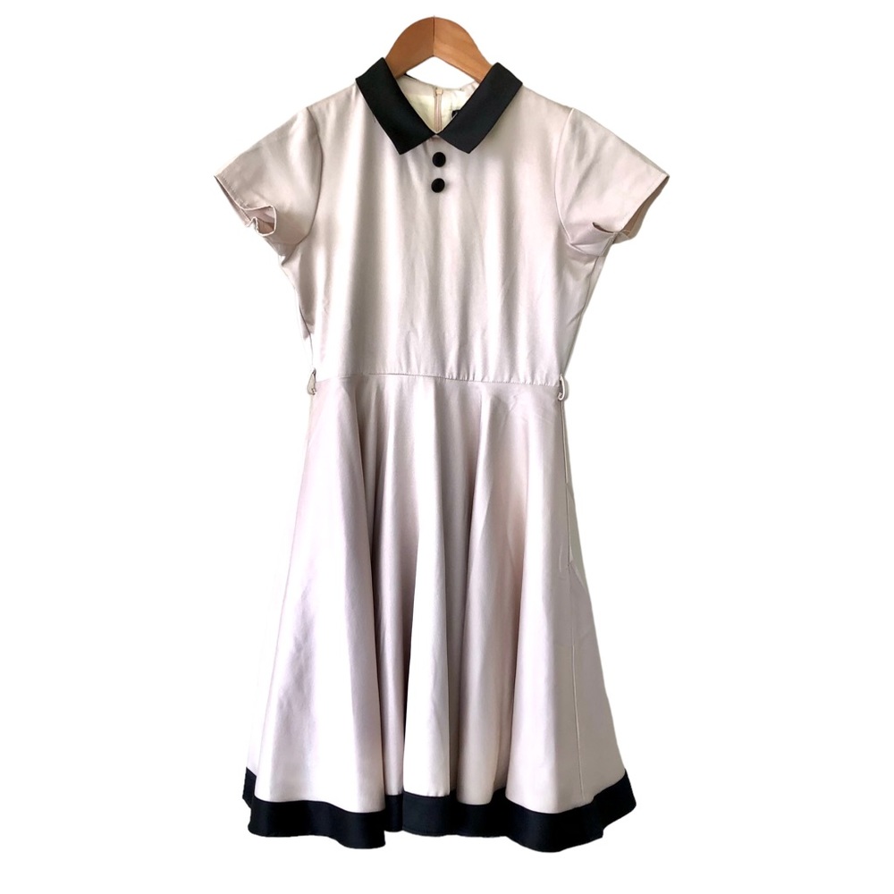 Black Butterfly Classic Cream/Black Full Skirt Dress (Sz 11-12)